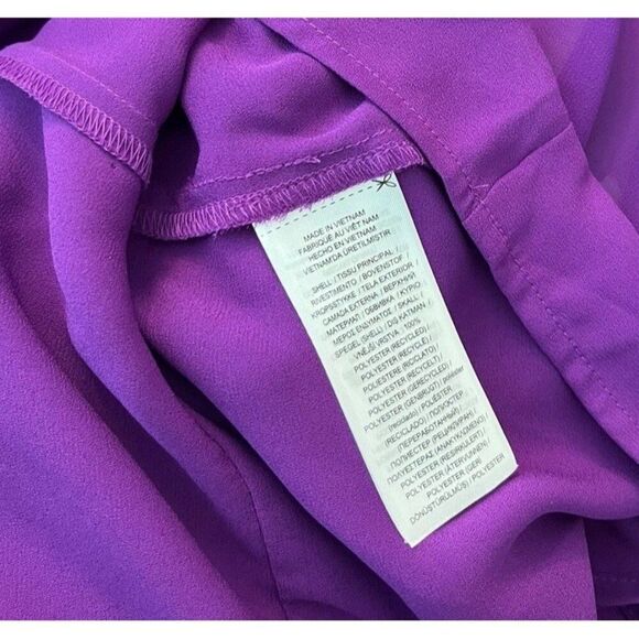 Lauren Ralph Lauren Size 2 Purple Chiffon Mini Dress Ruffled Shift Layered NWT - Picture 6 of 6